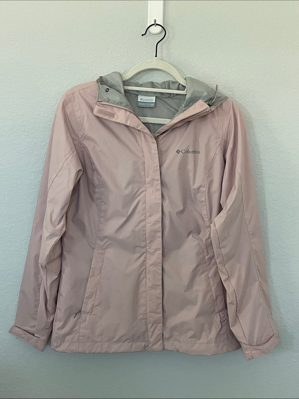 Columbia Women’s XS Pink Hooded Rain Jacket Waterproof Lightweight Omni-Tech